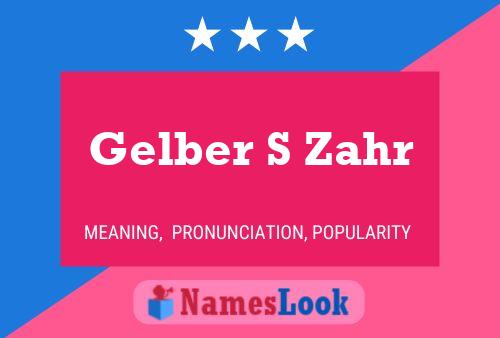 Póster del nombre Gelber S Zahr