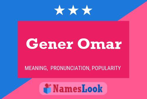 Póster del nombre Gener Omar