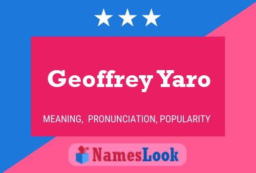 Póster del nombre Geoffrey Yaro