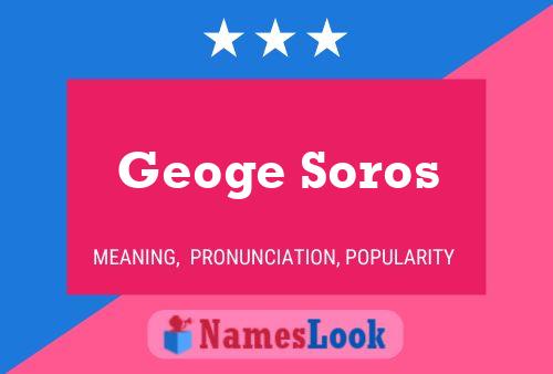 Póster del nombre Geoge Soros