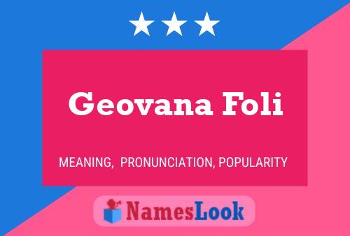 Póster del nombre Geovana Foli