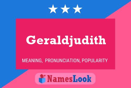 Póster del nombre Geraldjudith