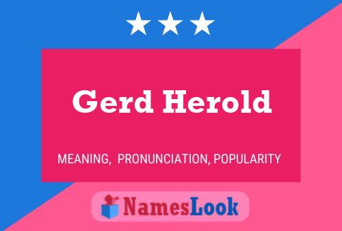 Póster del nombre Gerd Herold