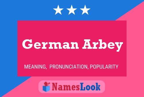 Póster del nombre German Arbey