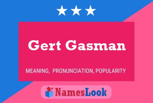 Póster del nombre Gert Gasman