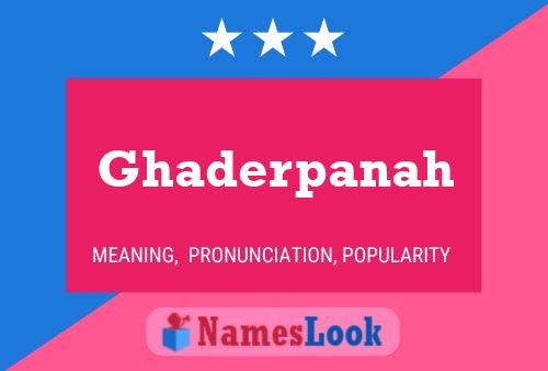 Póster del nombre Ghaderpanah