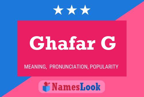 Póster del nombre Ghafar G