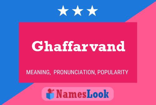 Póster del nombre Ghaffarvand