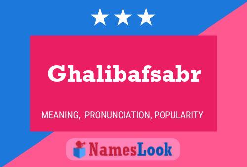 Póster del nombre Ghalibafsabr