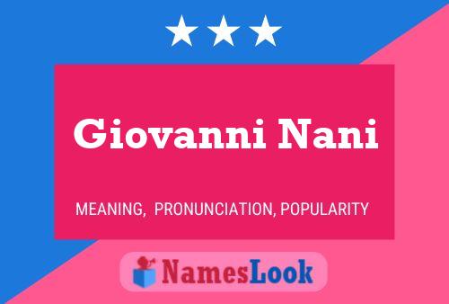 Póster del nombre Giovanni Nani