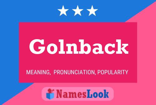 Póster del nombre Golnback