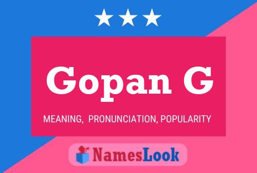 Póster del nombre Gopan G