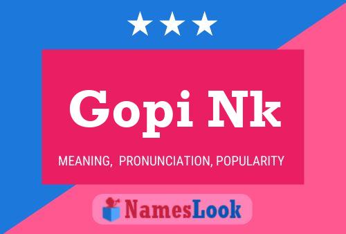 Póster del nombre Gopi Nk