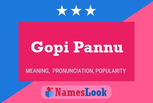 Póster del nombre Gopi Pannu