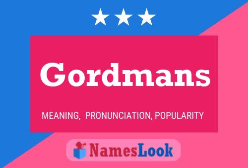 Póster del nombre Gordmans