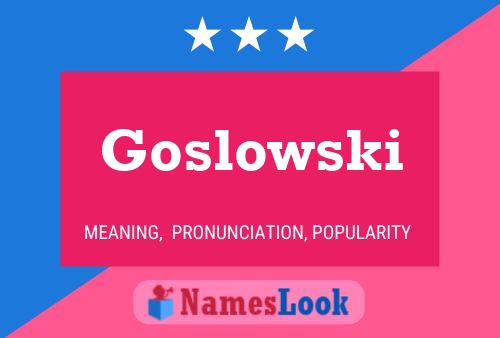 Póster del nombre Goslowski