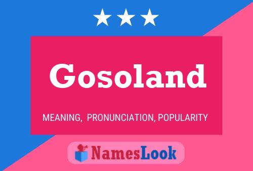 Póster del nombre Gosoland