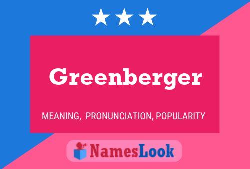 Póster del nombre Greenberger