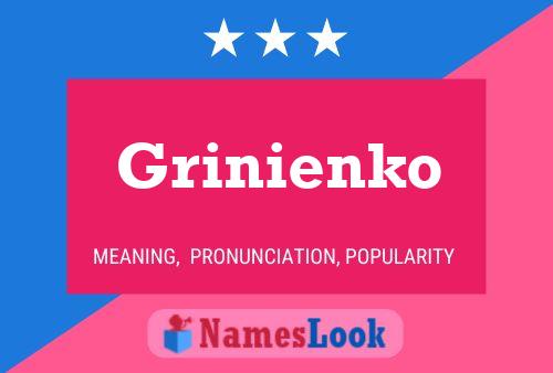 Póster del nombre Grinienko