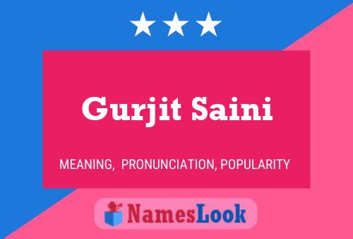 Póster del nombre Gurjit Saini