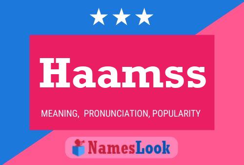 Póster del nombre Haamss