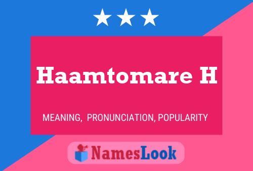 Póster del nombre Haamtomare H