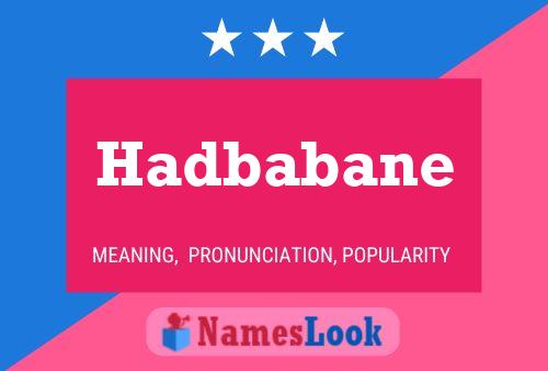 Póster del nombre Hadbabane