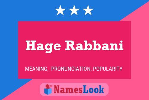 Póster del nombre Hage Rabbani