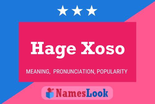 Póster del nombre Hage Xoso