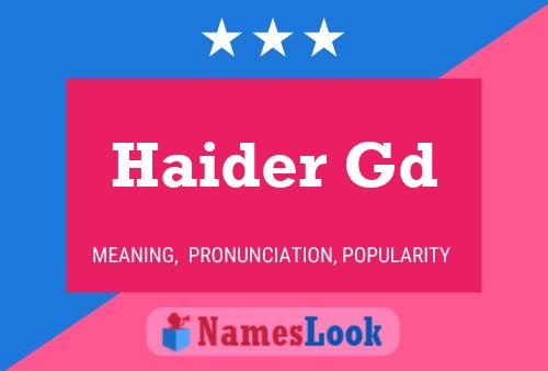 Póster del nombre Haider Gd