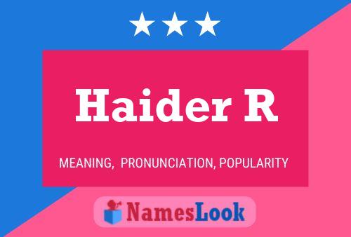 Póster del nombre Haider R