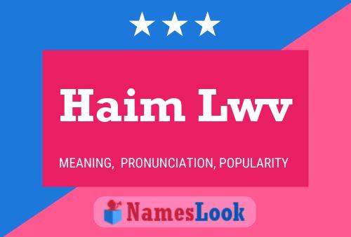 Póster del nombre Haim Lwv