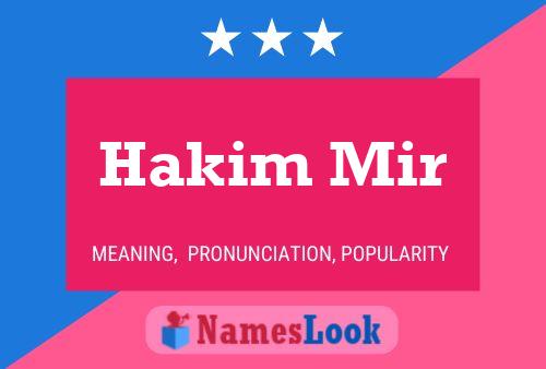 Póster del nombre Hakim Mir