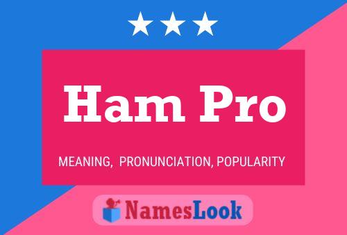 Póster del nombre Ham Pro