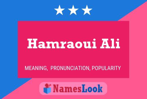 Póster del nombre Hamraoui Ali