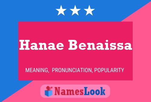 Póster del nombre Hanae Benaissa