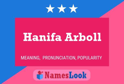 Póster del nombre Hanifa Arboll