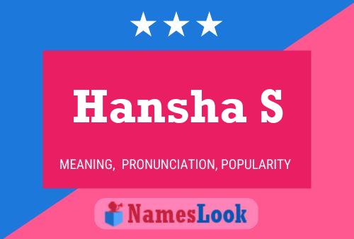 Póster del nombre Hansha S