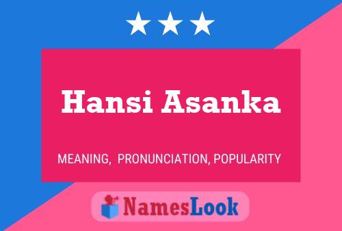 Póster del nombre Hansi Asanka