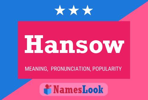 Póster del nombre Hansow