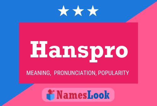 Póster del nombre Hanspro