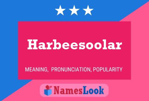 Póster del nombre Harbeesoolar