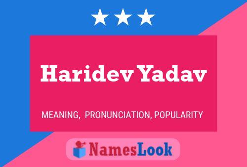 Póster del nombre Haridev Yadav