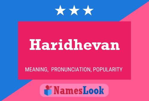 Póster del nombre Haridhevan