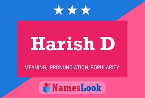 Póster del nombre Harish D