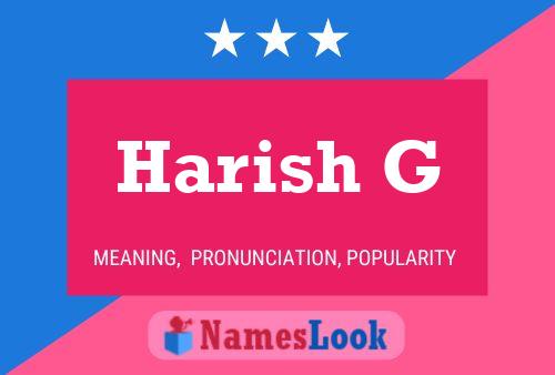 Póster del nombre Harish G