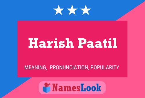 Póster del nombre Harish Paatil