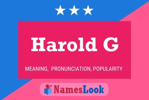 Póster del nombre Harold G