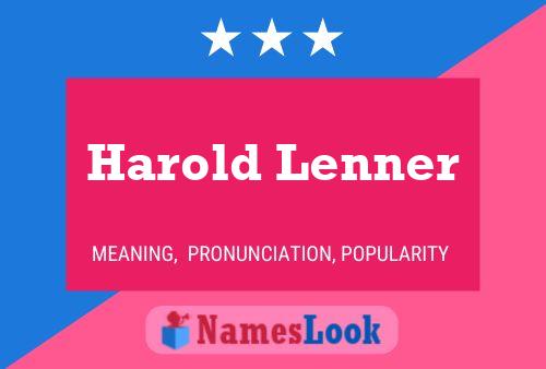 Póster del nombre Harold Lenner