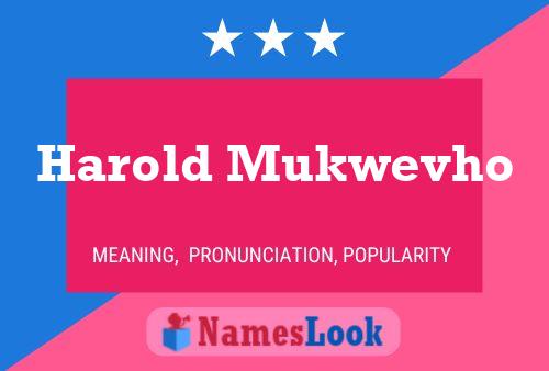 Póster del nombre Harold Mukwevho